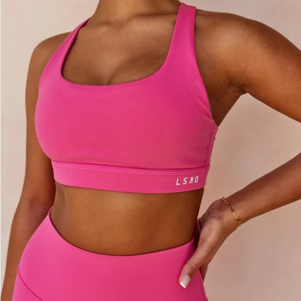 LSKD Base Sports Bra pink size small